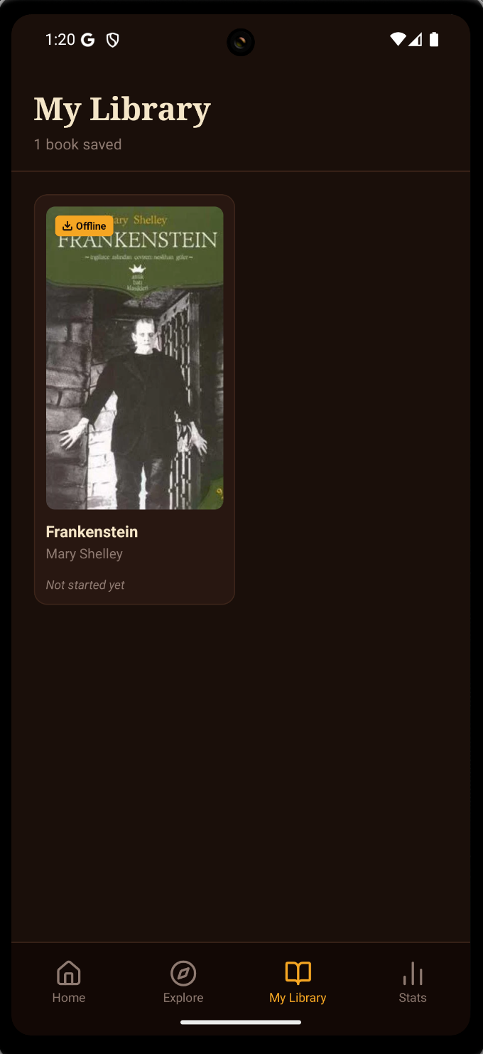 BookHive offline library with downloaded classic books for Android