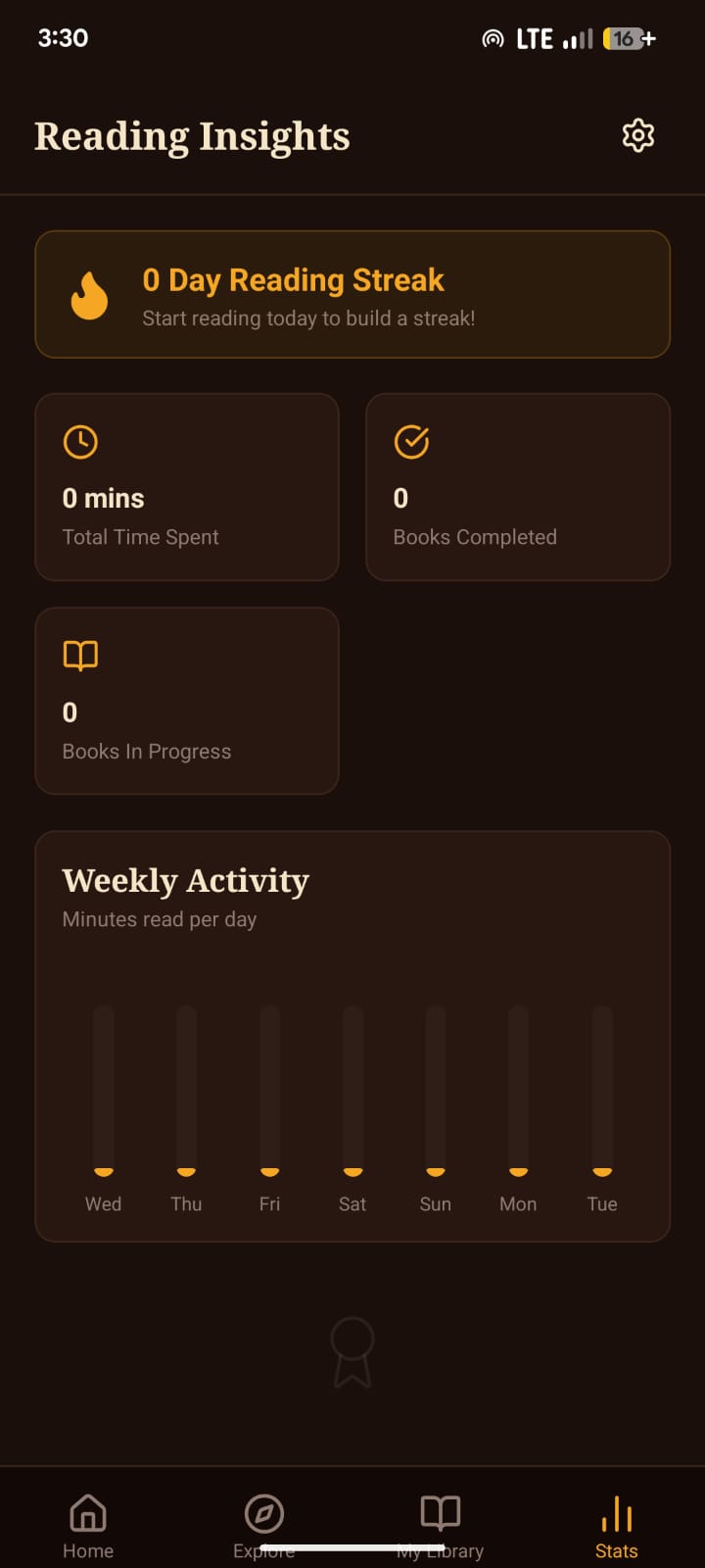 BookHive reading statistics dashboard showing streaks and progress